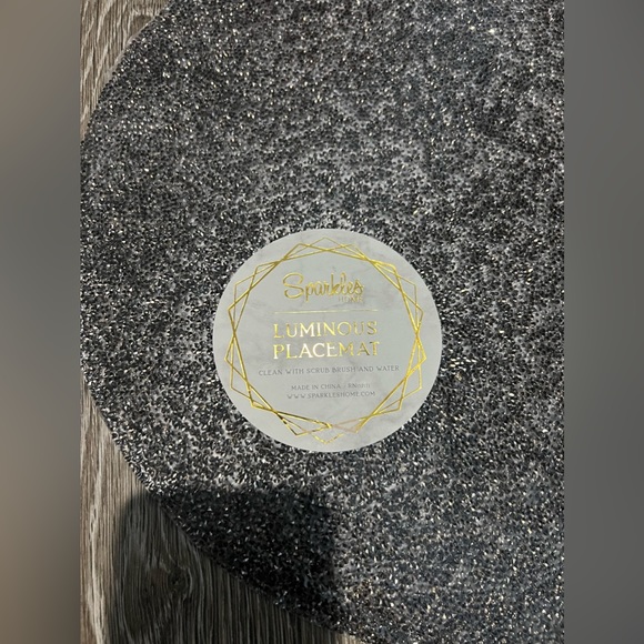 Sparkles home luminous placement charcoal rose gold color new sold in a set of 2 - Picture 3 of 3